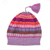 100% alpaca knit hat, 'Inca Blooms' - Lilac and Fuchsia and Milk White 100% Alpaca Knit Hat