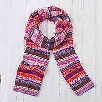 Featured review for 100% alpaca scarf, Inca Blooms