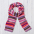 100% alpaca scarf, 'Inca Blooms' - Lilac and Fuchsia and White 100% Alpaca Knit Scarf (image 2) thumbail