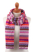 100% alpaca scarf, 'Inca Blooms' - Lilac and Fuchsia and White 100% Alpaca Knit Scarf thumbail