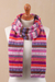 100% alpaca scarf, 'Inca Blooms' - Lilac and Fuchsia and White 100% Alpaca Knit Scarf