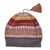 100% alpaca knit hat, 'Inca Countryside' - Burnt Sienna and Pink and Grey 100% Alpaca Knit Hat (image 2a) thumbail