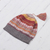 100% alpaca knit hat, 'Inca Countryside' - Burnt Sienna and Pink and Grey 100% Alpaca Knit Hat (image 2b) thumbail