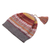 100% alpaca knit hat, 'Inca Countryside' - Burnt Sienna and Pink and Grey 100% Alpaca Knit Hat (image 2c) thumbail