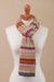 100% alpaca scarf, 'Inca Countryside' - Burnt Sienna and Pink and Grey 100% Alpaca Knit Scarf (image 2d) thumbail
