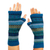 100% alpaca fingerless mitts, 'Sea Dreams' - Shades of Blue and Green 100% Alpaca Knit Fingerless Mitts (image 2a) thumbail