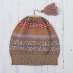 100% alpaca hat, 'Inca Earth' - Earth-Tone 100% Alpaca Knit Hat from Peru