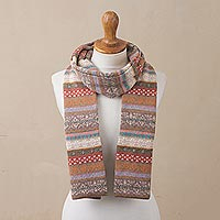 100% alpaca scarf, 'Inca Earth'