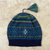 100% alpaca knit hat, 'Blue Turquoise' - Blue and Green Knit 100% Alpaca Hat from Peru thumbail