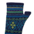 100% alpaca fingerless mitts, 'Blue Turquoise' - Blue and Green 100% Alpaca Fingerless Mitts from Peru (image 2e) thumbail