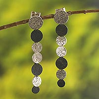 Sterling silver dangle earrings, 'Connect the Dots'
