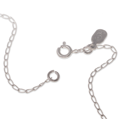 Halskette mit Chrysokoll-Anhänger - Halskette mit Anhänger aus Chrysokoll und Sterlingsilber