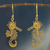 Gold plated filigree dangle earrings, 'Little Seahorse' - 24k Gold Plated Sterling Filigree Dangle Sea Horse Earrings (image 2) thumbail