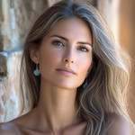 Natural leaf dangle earrings, 'Turquoise Leaf Drops' - Andean Handmade Sterling Silver Turquoise Leaf Earrings