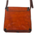 Wool-accented leather shoulder bag, 'Solari' - Hand Crafted Orange Leather Shoulder Bag with Wool Accent (image 2d) thumbail