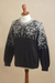Men's 100% alpaca wool sweater, 'Inca Snowflake' - Men's Grey Alpaca Wool Snowflake Motif Sweater (image 2d) thumbail