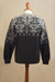 Men's 100% alpaca wool sweater, 'Inca Snowflake' - Men's Grey Alpaca Wool Snowflake Motif Sweater (image 2e) thumbail