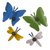 Imanes de metal reciclado, (juego de 4) - Imanes de mariposas y libélulas de metal de colores (juego de 4)