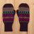 100% alpaca wool mittens, 'Inca Aubergine' - Dark Purple and Multicolored 100% Alpaca Mittens (image 2) thumbail