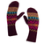 100% alpaca wool mittens, 'Inca Aubergine' - Dark Purple and Multicolored 100% Alpaca Mittens thumbail