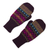 100% alpaca wool mittens, 'Inca Aubergine' - Dark Purple and Multicolored 100% Alpaca Mittens (image 2e) thumbail