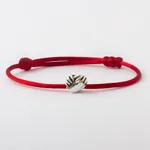 Sterling silver unity bracelet, 'Together in Everything' - Andean Handmade Sterling Silver Red Cord Unity Bracelet