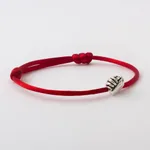 Sterling silver unity bracelet, 'Together in Everything' - Andean Handmade Sterling Silver Red Cord Unity Bracelet