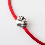 Sterling silver unity bracelet, 'Together in Everything' - Andean Handmade Sterling Silver Red Cord Unity Bracelet