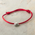 Sterling silver unity bracelet, 'Together in Everything' - Andean Handmade Sterling Silver Red Cord Unity Bracelet