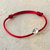 Sterling silver unity bracelet, 'Together in Everything' - Andean Handmade Sterling Silver Red Cord Unity Bracelet (image 2f) thumbail