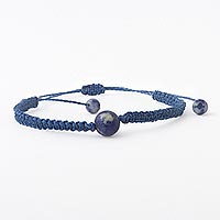 Sodalite unity bracelet, 'Our Blue World' - Andean Sodalite & Blue Macrame Unity Bracelet
