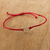 Sterling silver unity bracelet, 'Hearts in Unity' - Sterling Silver Pendant Red Braided Unity Bracelet from Peru