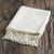 Throw blanket, 'White Andean Textures' - Textured White Alpaca Acrylic Blend Throw Blanket from Peru thumbail