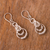 Sterling silver dangle earrings, 'Ringleader' - Andean Sterling Silver Ring Dangle Earrings (image 2b) thumbail