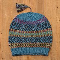 Featured review for 100% alpaca hat, Inca Festival in Teal