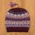 100% alpaca hat, 'Inca Festival in Wine' - 100% Alpaca Knit Hat from Peru thumbail