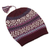 100% alpaca hat, 'Inca Festival in Wine' - 100% Alpaca Knit Hat from Peru (image 2a) thumbail