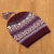 100% alpaca hat, 'Inca Festival in Wine' - 100% Alpaca Knit Hat from Peru (image 2b) thumbail