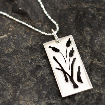 Sterling silver pendant necklace, Swaying Reeds