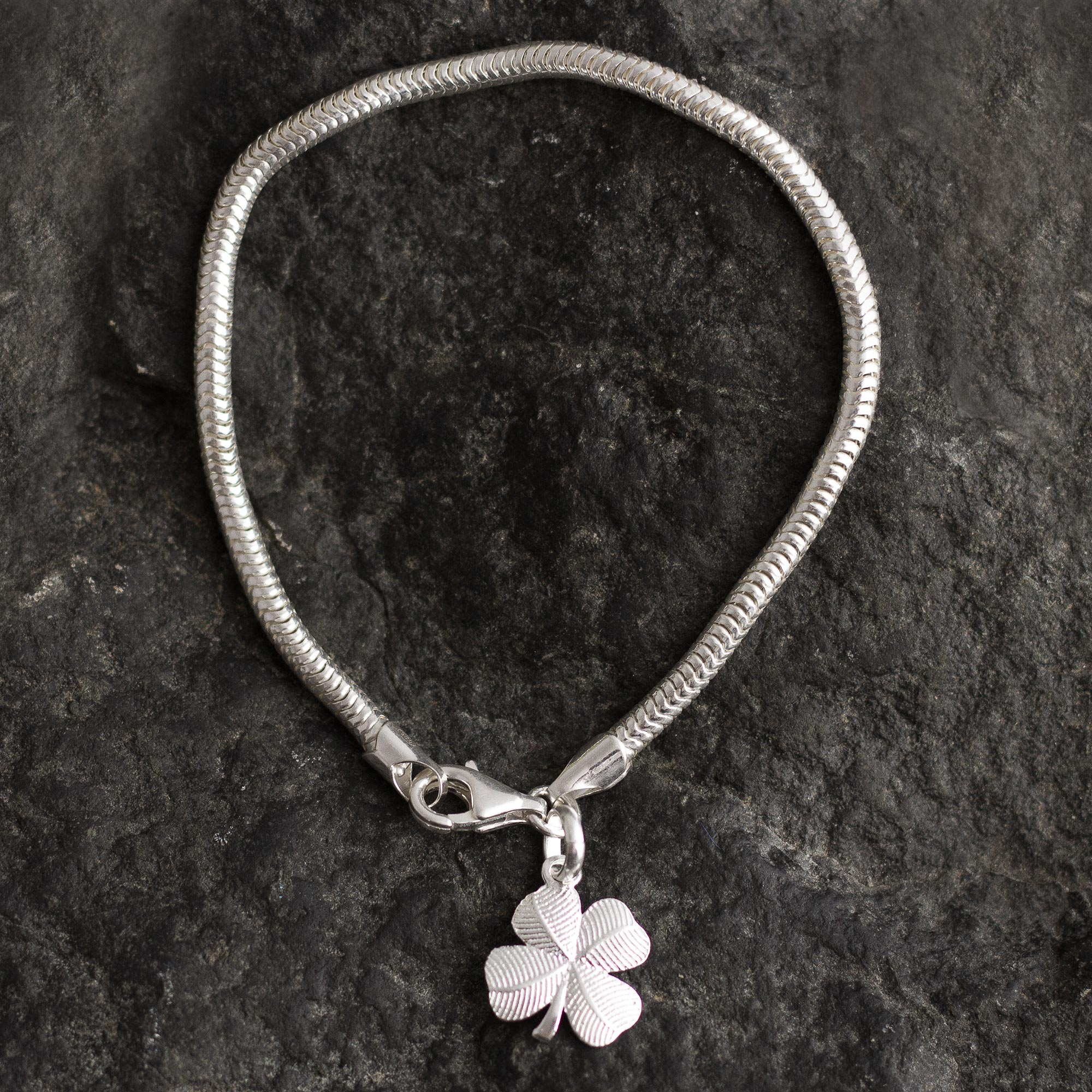 Lucky Four Leaf Clover Charm Bracelet - Four Leaves | NOVICA