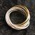18k gold and sterling silver multi-band ring, 'Seven Circles' - Mixed Metal Multi-Band Ring in Sterling Silver and 18k (image 2b) thumbail