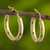 Gold plated hoop earrings, 'Forever Classic' - Classic 18k Gold Plated Hoop Earrings thumbail