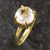Gold plated quartz solitaire ring, 'Clearly Brilliant' - 17 Carat Quartz Solitaire Ring (image 2b) thumbail