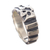 Men's sterling silver band ring, 'Freestyle' - Handmade Men's Sterling Silver Abstract Band Ring