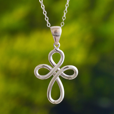 Large Sterling Silver Cross Pendant Cremation Jewelry