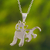Sterling silver pendant necklace, 'Cat Love' - Peruvian Sterling Silver Cat Pendant Necklace (image 2) thumbail