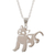 Sterling silver pendant necklace, 'Cat Love' - Peruvian Sterling Silver Cat Pendant Necklace thumbail