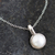 Cultured pearl pendant necklace, 'Luminous Allure' - Handcrafted Andean Silver Cultured Pearl Necklace (image 2b) thumbail