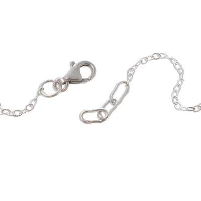 Halskette mit Anhänger aus Zuchtperlen - Handgefertigte Halskette mit Zuchtperlen aus Andensilber
