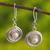 Cultured pearl dangle earrings, 'Luminous Halo' - Andean Sterling Silver Dangle Earrings with Cultured Pearl (image 2) thumbail